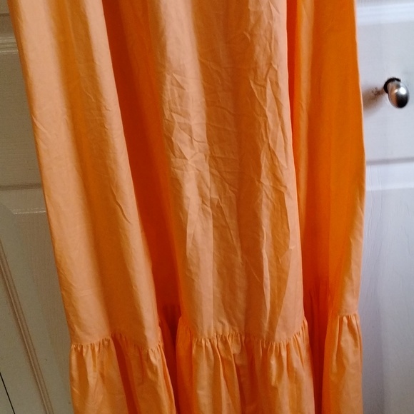 Misa Los Angeles Serafina Square Tie Shoulder Maxi Dress Tangerine Orange Medium - Picture 6 of 11